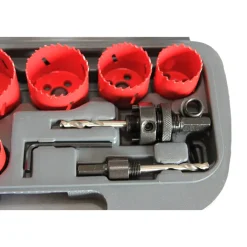 SET 13 PEZZI FRESE SEGHE BI-METALLO FRESA A TAZZA PUNTA FORA SEGA METALLO LEGNO