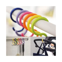 SET 6 PEZZI GANCI A S APPENDINI MULTIUSO PLASTICA COLORATI GANCETTI PER VARIE