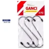 SET 3 PEZZI GANCI GANCIO A S APPENDINI MULTIUSO ACCIAIO CON GOMMINO 14X10CM