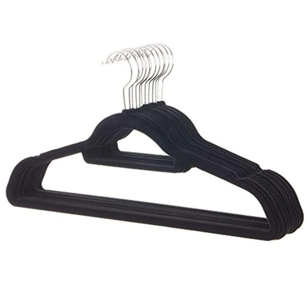 SET 6 PEZZI GRUCCIA GRUCCE IN VELLUTO APPENDI ABITI CAMICIE VESTITI SALVASPAZIO