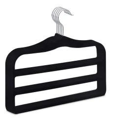 SET 2 PEZZI GRUCCIA IN VELLUTO APPENDI 3 SPAZI SALVASPAZIO APPENDI PANTALONI