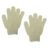 SET 2 PEZZI GUANTI DI CRINE PER DOCCIA BAGNO ESFOLIANTE PELLE CORPO BEIGE 79723