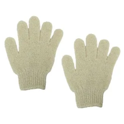 SET 2 PEZZI GUANTI DI CRINE PER DOCCIA BAGNO ESFOLIANTE PELLE CORPO BEIGE 79723
