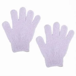 SET 2 PEZZI GUANTI DI CRINE PER DOCCIA BAGNO ESFOLIANTE PELLE CORPO BIANCO 79720