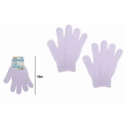 SET 2 PEZZI GUANTI DI CRINE PER DOCCIA BAGNO ESFOLIANTE PELLE CORPO BIANCO 79720