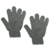 SET 2 PEZZI GUANTI DI CRINE PER DOCCIA BAGNO ESFOLIANTE PELLE CORPO GRIGIO 79725