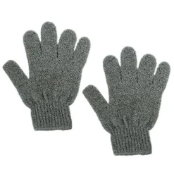 SET 2 PEZZI GUANTI DI CRINE PER DOCCIA BAGNO ESFOLIANTE PELLE CORPO GRIGIO 79725