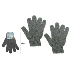 SET 2 PEZZI GUANTI DI CRINE PER DOCCIA BAGNO ESFOLIANTE PELLE CORPO GRIGIO 79725