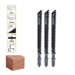 SET 3 PEZZI LAME PER SEGHETTO ALTERNATIVO T111C HCS LAMA RICAMBI PER LEGNO 90188