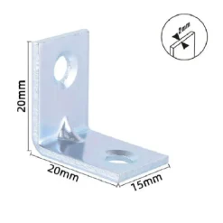 SET 4 PEZZI LASTRINE LASTRINA AD ANGOLO 20X20X15X2MM CON VITI PER MOBILI 57109