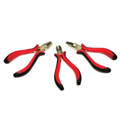 SET 3 PEZZI MINI PINZE PINZETTE DI PRECISIONE 125 MM PER ELETTRONICA BRICOLAGE