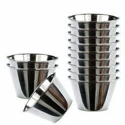 SET 12 PEZZI MINI STAMPI IN ACCIAIO INOX PER BUDINI DOLCI DIMENSIONE 9 CM