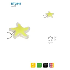 SET 4 PEZZI MINI TORCIA LED PORTACHIAVI A FORMA DI STELLA TASCABILE 50MM DT-2145