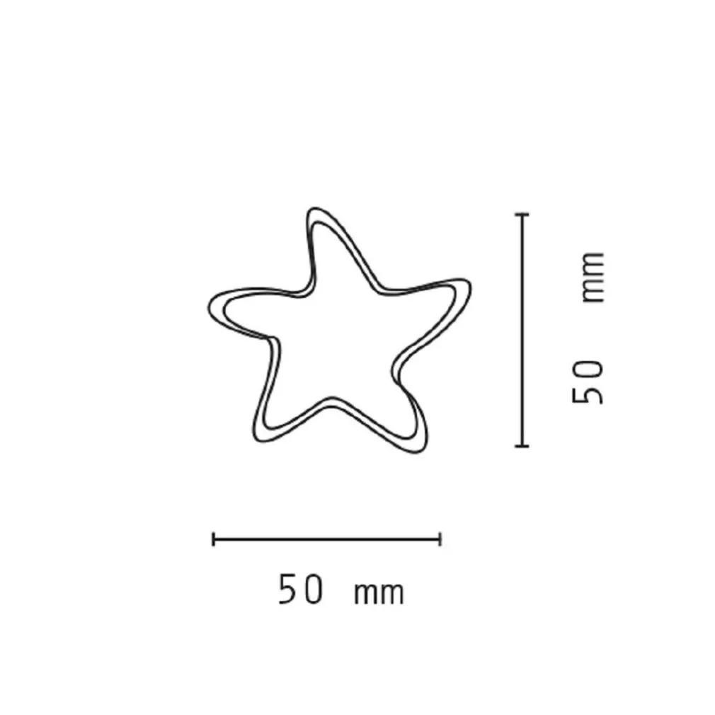 SET 4 PEZZI MINI TORCIA LED PORTACHIAVI A FORMA DI STELLA TASCABILE 50MM DT-2145