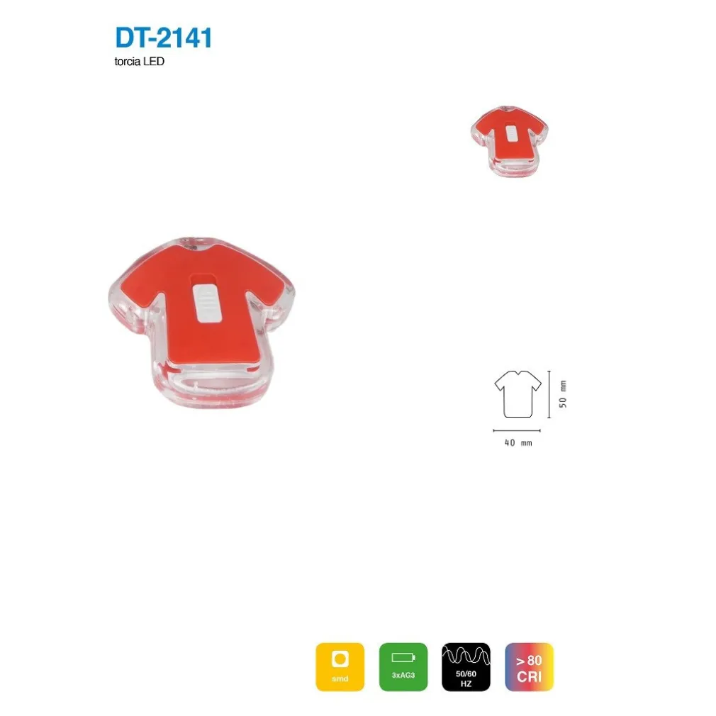 SET 4 PEZZI MINI TORCIA LED PORTACHIAVI A FORMA DI MAGLIETTA DA CALCIO DT-2141