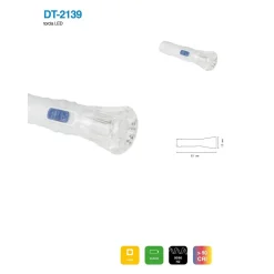 SET 4 PEZZI MINI TORCIA LED PORTACHIAVI TASCABILE RESISTENTE PORTATILE DT-2139