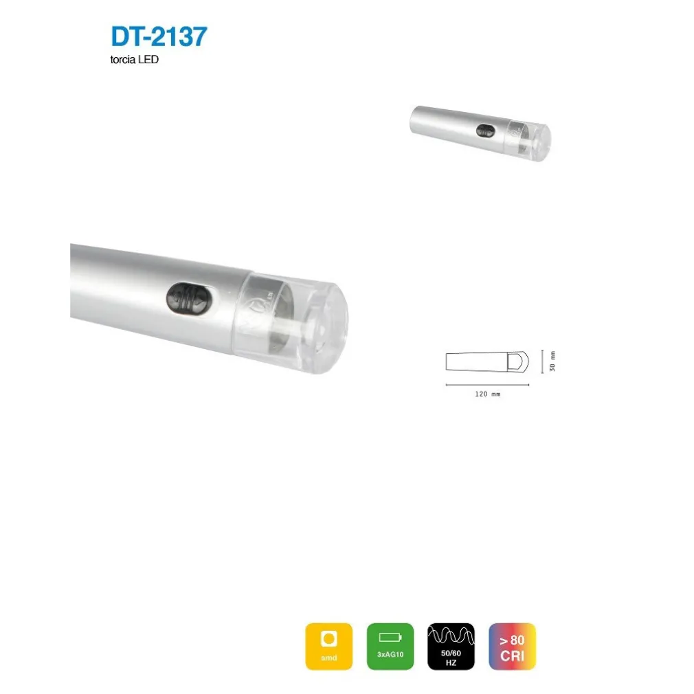 SET 3 PEZZI MINI TORCIA LED SMD 12 CM TASCABILE PORTATILE PER CAMPEGGIO DT-2137