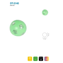 SET 4 PEZZI MINI TORCIA PORTACHIAVI LED PALLONE DA CALCIO 35MM TASCABILE DT-2140