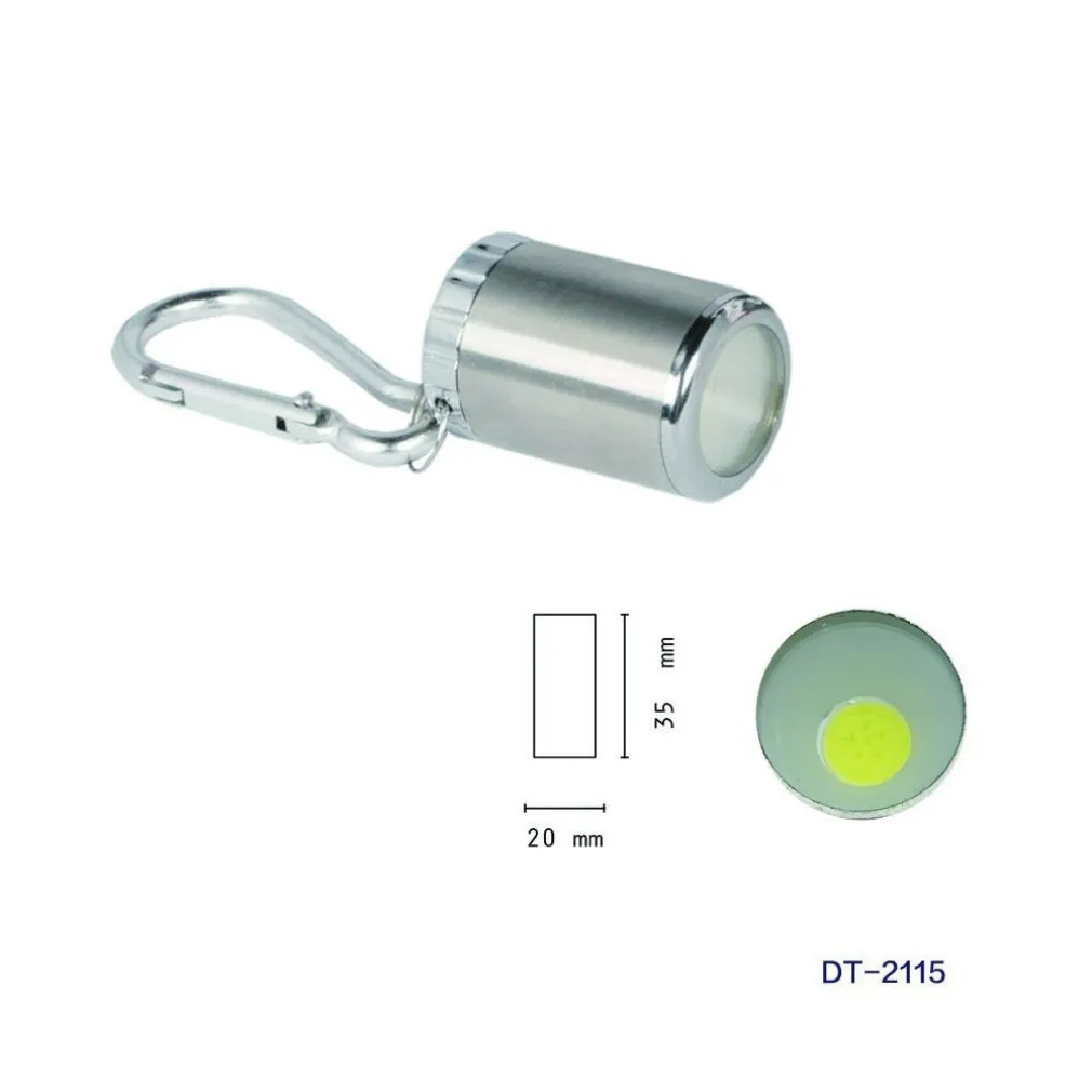 SET 2 PEZZI MINI TORCIA TORCE PORTACHIAVI A LED COB TASCABILE ALLUMINIO DT-2115