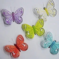 SET 6 PEZZI MOLLETTA MOLLETTINA FARFALLA 10CM FARFALLE BOMBONIERE BIGLIETTI