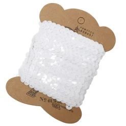SET 3 PEZZI NASTRO PAILLETTES BIANCO 3 METRI CC6826 FASCIA GLITTER CUCITO SARTA