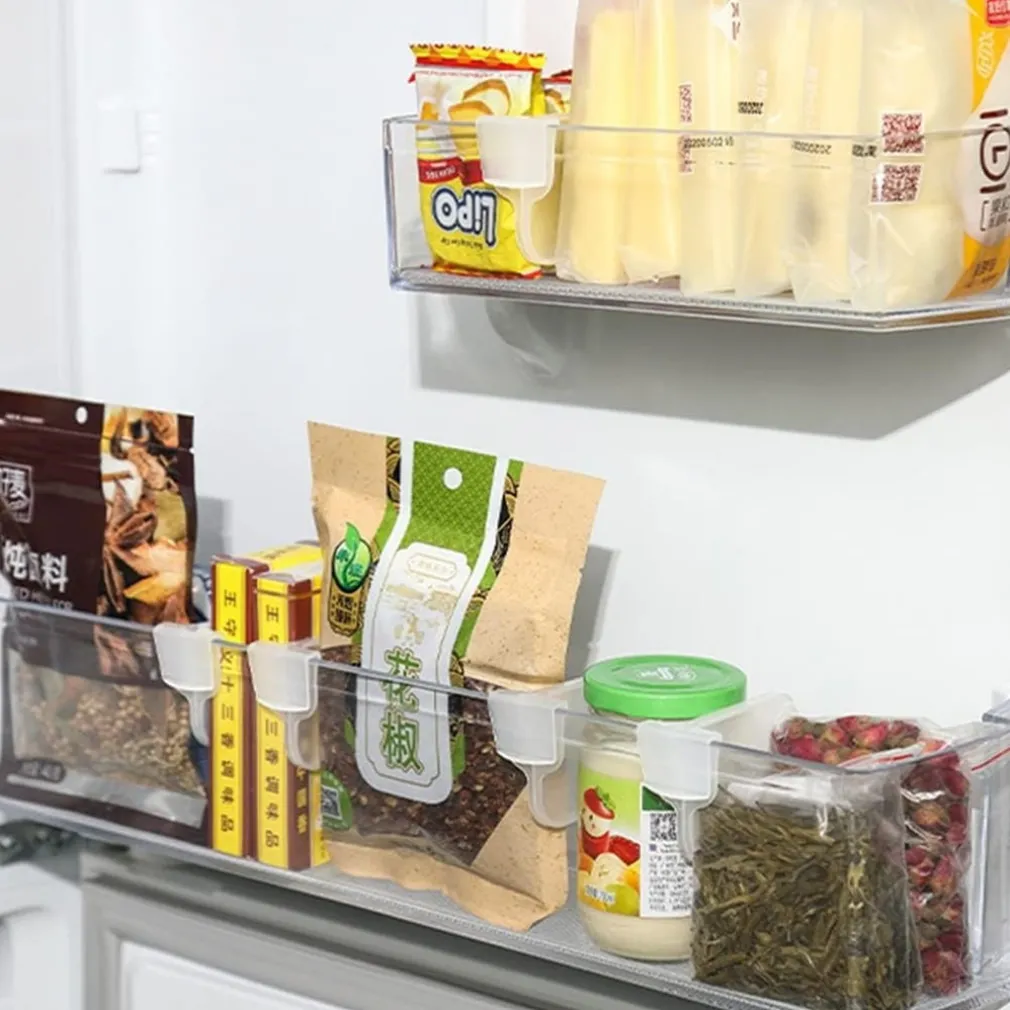 SET 4 PEZZI ORGANIZZATORI DIVISORI SCOMPARTI IN PLASTICA PER FRIGORIFERO CUCINA