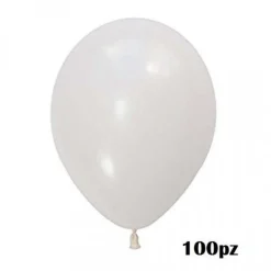 SET 100 PEZZI PALLONCINI COLORE BIANCO FESTE COMPLEANNI PARTY BAMBINI