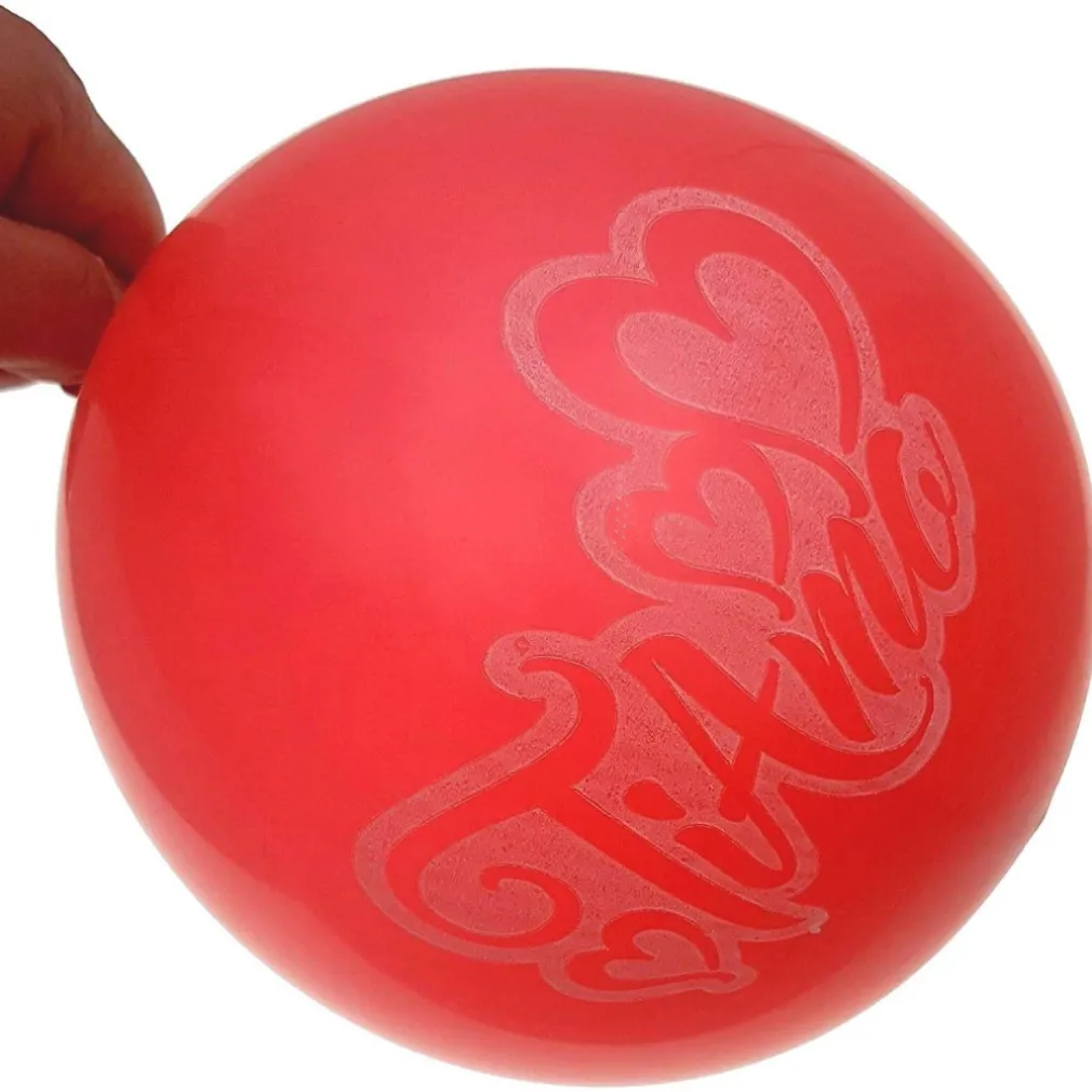 SET 12 PEZZI PALLONCINI PALLONCINO SCRITTA TI AMO ROSSO FESTONI DECORAZIONE