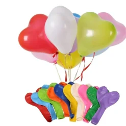 SET 8 PEZZI PALLONCINI PALLONCINO FORMA CUORE COLORATI MISTI FESTONI DECORAZIONE