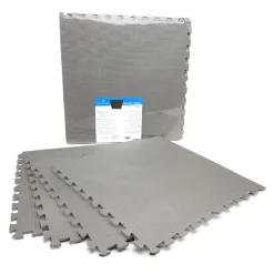 SET 4 PEZZI PIASTRELLA EVA COLORE GRIGIO 60X60 CM TAPPETO PUZZLE MULTIUSO 194702