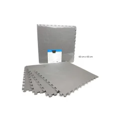 SET 4 PEZZI PIASTRELLA EVA COLORE GRIGIO 60X60 CM TAPPETO PUZZLE MULTIUSO 194702