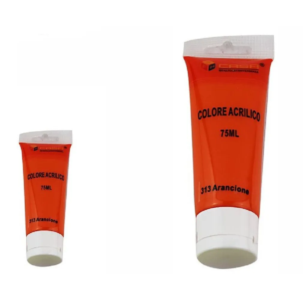 SET 6 PEZZI PITTURA ACRILICA VERNICE CONFEZIONE COLORE ARANCIONE TUBO 75ML 07500