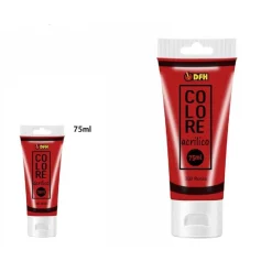 SET 6 PEZZI PITTURA ACRILICA VERNICE CONFEZIONE COLORE ROSSO TUBO 75ML 07491