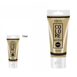 SET 6 PEZZI PITTURA ACRILICA VERNICE CONFEZIONE COLORE ORO 132 TUBO 75 ML 07507