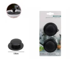 SET 2 PEZZI POMELLI PER COPERCHI RICAMBI UNIVERSALI PENTOLE PADELLE MANICI 66373