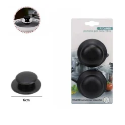 SET 2 PEZZI POMELLO PER COPERCHI RICAMBI UNIVERSALI PENTOLE PADELLE MANICI 66374