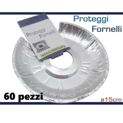 SET 60 PEZZI PROTEGGI FORNELLI FORNELLO DA SPORCO GRASSO ALLUMINIO ROTONDI