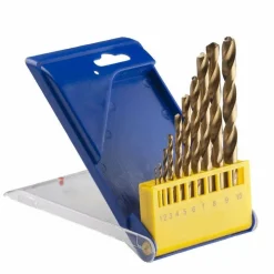 SET 10 PEZZI PUNTE LEGNO PER TRAPANO DA 1 MM A 10 MM CON SUPPORTO PLASTICA