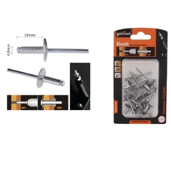 SET 13 PEZZI RIVETTI RIVETTO 4.8 X 10 MM ACCESSORI BRICOLAGE FERRAMENTA 94980