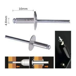 SET 13 PEZZI RIVETTI RIVETTO 4.8 X 10 MM ACCESSORI BRICOLAGE FERRAMENTA 94980