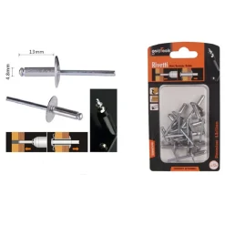 SET 12 PEZZI RIVETTI RIVETTO 4.8 X 13MM ACCESSORI PER BRICOLAGE FERRAMENTA 94981