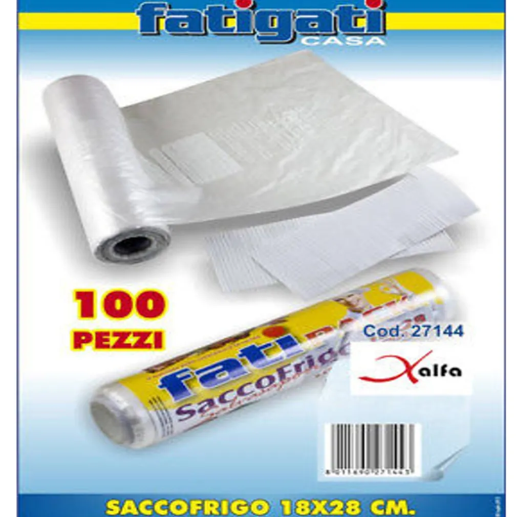 SET 100 PEZZI SACCO FRIGO E FREEZER 18X28CM SACCHETTI GELO IN ROTOLO