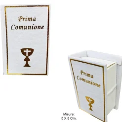 SET 12 PEZZI SCATOLINA LIBRO BOMBONIERA 5.5X8CM COMUNIONE BOMBONIERE CONFETTI