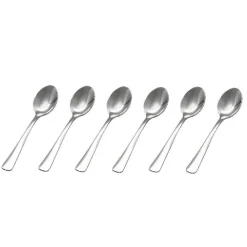 SET 6 PEZZI SERVIZIO CUCCHIAINI DA TE CAFFÈ GELATO ZUCCHERO POSATE IN ACCIAIO