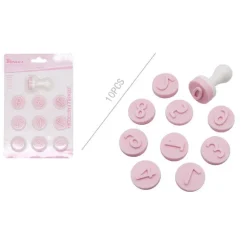 SET 10 PEZZI STAMPINI STAMPI A NUMERI PER DOLCI PASTA BISCOTTI PASTICCERIA 99026