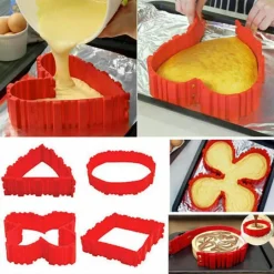 SET 4 PEZZI STAMPO TORTA MAGICO PIEGHEVOLE CREA FORME TORTA DOLCI IN SILICONE