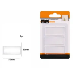 SET 3 PEZZI STRISCE GOMMINI BIADESIVO TRASPARENTE PROTEZIONE CASA 20X50 MM 66101