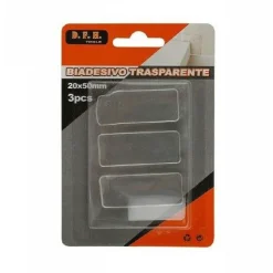 SET 3 PEZZI STRISCE GOMMINI BIADESIVO TRASPARENTE PROTEZIONE CASA 20X50 MM 66101