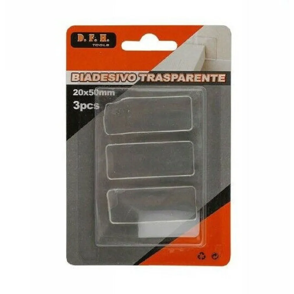 SET 3 PEZZI STRISCE GOMMINI BIADESIVO TRASPARENTE PROTEZIONE CASA 20X50 MM 66101