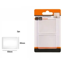 SET 2 PEZZI STRISCE GOMMINI BIADESIVO TRASPARENTE PROTEZIONE CASA 40X50MM 66103